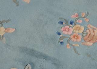 ORIENTAL AREA RUG CHINESE AUBUSSON 9 x 12 Pale Blue Hand Knotted 