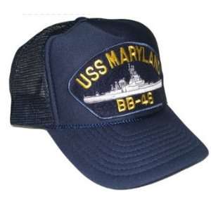  Blue & Gold Navy Ships Trucker Hat   USS Maryland BB 46 