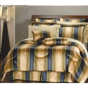 Laura Striped Jacquard Oversized / Overfilled Bed In a Bag Comforter 