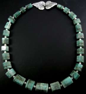   CHUNKY GENUINE 100% NATURAL EMERALD GEMSTONE NUGGETS NECKLACE  