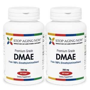 DMAE   250 mg. (2 Pack) Premium Grade. From 100% Dimethylaminoethanol 