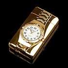 Vintage Gold Watch Metal Cigarette Cigar Windproof Gas Refillable 