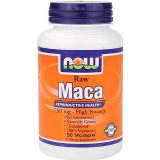 NOW Foods Raw Maca 750mg 61, 90 Vcaps