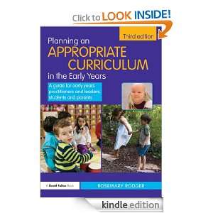 Planning an Appropriate Curriculum in the Early Years A guide for 