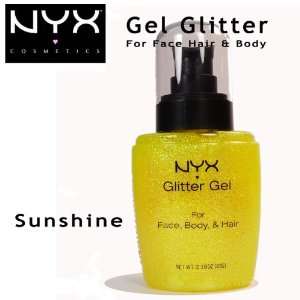  NYX   Face, Body & Hair   Glitter Gel   Sunshine Yellow 