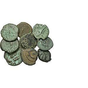  Lot of 10 Ancient Jewish Bronze Coins, c. 104 B.C.   70 A 