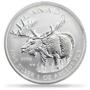   Canadian Silver Moose Coin   Brilliant Uncirculated   1 Troy Oz .999