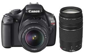 Canon T3 18 55mm II IS + Canon 75 300mm Zoom Lens Kit  