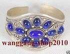 elegant tibetan tibet silver blue jade jewelry mans cuff bracelet 