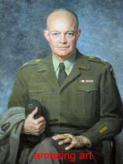 Oil Painting Portrait of President Dwight Eisenhower  