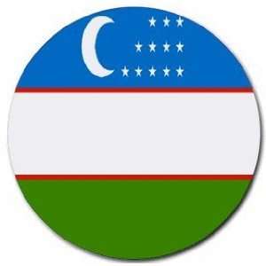  Uzbekistan Flag Round Mouse Pad