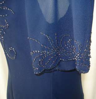 Mothers Gown Dress Party Gala Prom Evening Navy M 8 10  