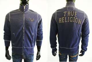 True Religion Mens Track Velour Sweat Suit Jacket 100%AUTH  