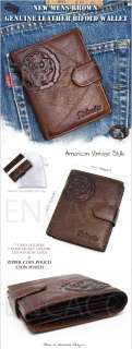 New Mens Genuine Leather CreditCard Wallet Coin clutch Purse UT H)