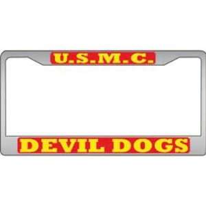 Devil Dogs Chrome License Plate Frame