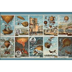  Hot Air Balloon History 1795 to 1846   24x36 Poster 
