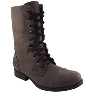 WOMENS MILITARY WORKER LACE UP ARMY BOOTS  