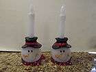 Bethlehem Lights Set of 2 Holiday Whimsical Candle with Timer SNOWMAN