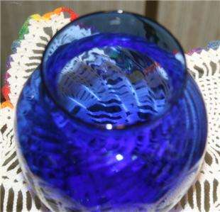 Indiana Glass Cobalt Blue Spiral Vase Sticker Pretty  