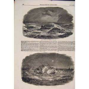  Wreck Troop Ship Charlotte Algoa Life Boat Print 1854 