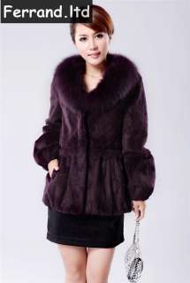   Rabbit Fur Coat/Jacket/Vest with Fox Collar Women Series CT01  