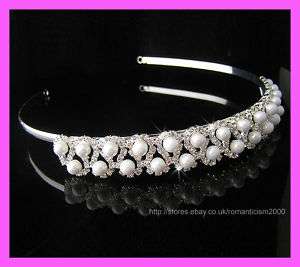 Wedding/Bridal crystal veil tiara crown headband CR058  