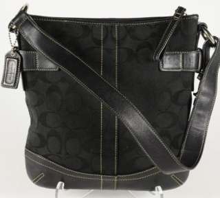 Coach Black Signature Canvas Hobo Soho Shoulder Bag Handbag Purse 3577 