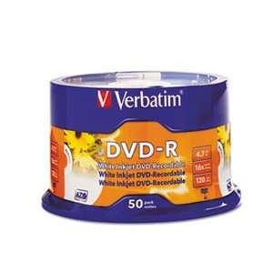  Inkjet Printable DVD R Discs, 4.7GB, 16x, Spindle, White 