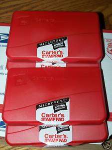 RED INK STAMP PAD CARTER 2.75x 4.25 36 pads total  