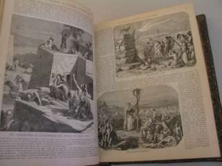 Huge Pictorial Family Holy Bible Illustrated 1880s  