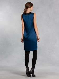 NEW DKNY Silk Dress with Organza Detail Sz L $295  