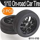 2X 6111 1/10 On road Tires Wheel Glued For RC Car Toys  
