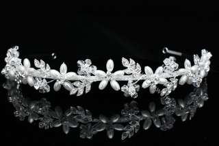 Handmade Rhinestone Crystal Pearl Flower Star Bridal Wedding Headband 