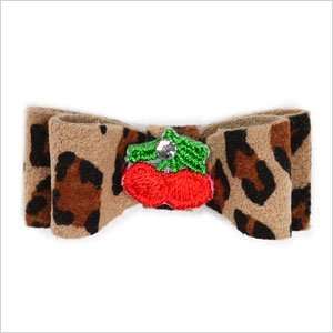  Ultrasuede Adorned Hair Bow for Dogs   Cheetah with 