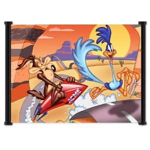  Looney Tunes Road Runner Wile E. Coyote Fabric Wall Scroll 