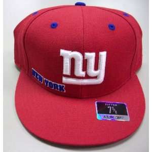   York Giants Flat Brim Flex Fitted Hat Size 7 5/8