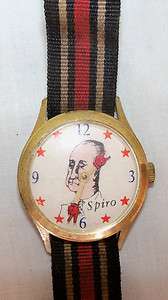 Old Vintage 1970s Spiro Agnew Humor Wrist Watch  