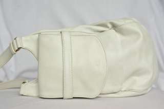 HOGAN White Leather Expandable Shoulder Bag Handbag  