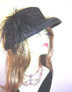 Ladies Black Year Round Derby Formal Dress Hat Tea Hats  