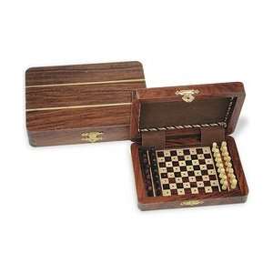  Pegged Travel Chess Set in Wood Case Toys & Games