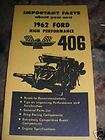 1962 Ford 406 High Performance Engine Sales Brochure