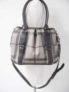 Auth NWOT Burberry Smoked Check Print Tote Satchel Crossbody Bag $1195 