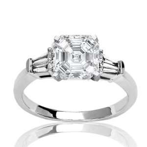 Prong Set Round Diamonds Ring Only with a 1.3 Carat Cushion Cut 