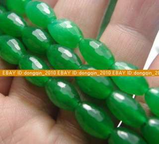 8x12mm Green Emerald Faceted Rice Gem Gemstone Loose Beads 15  