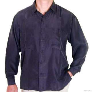 New Mens Black 100% Silk Shirts With All Sizes  