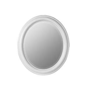 Oval Wall Mirror Transitional Style in Chesapeake White 
