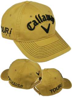 NEW Callaway Tour Lo Pro Adjustable Golf Hat   Mustard 884885038569 