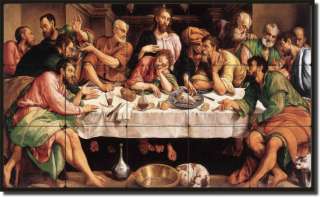 Bassano Old World LAST SUPPER Tumbled Marble Tile Mural  