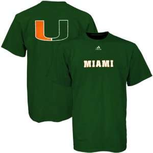   Miami Hurricanes Green Youth Prime Time T shirt