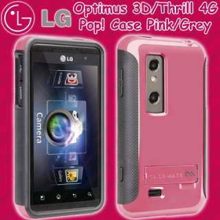 Case Mate Pop Case for LG Optimus 3G P920 / Thrill 4G Phone Pink Grey 